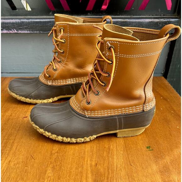 L.L. Bean Other - LL Bean Vintage Duck Boots Made in Maine Leather Upper Youth Mens 4H Women’s 6